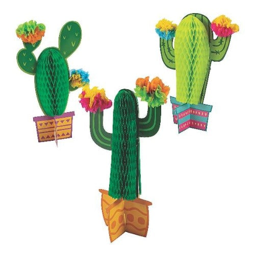 Fiesta Flower Cactus Honeycomb Table Decorations