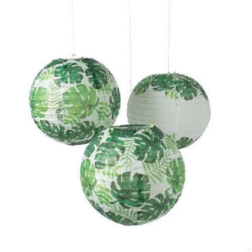 Palm Leaf Hanging Paper Lanterns