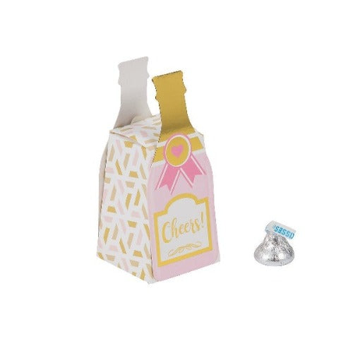 Pink Champagne Bottle Favor Boxes