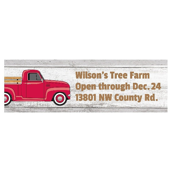 Vintage Red Truck Custom Banner - Large