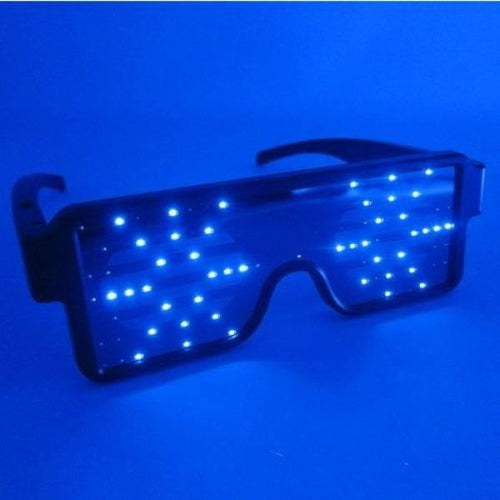LED Light Up Sunglasses with Animated Display - Blue