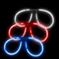 Aviator Style Patriotic Glow Stick Eyeglasses - Red Blue White