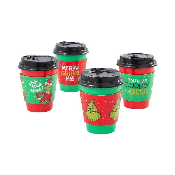 Dr. Seuss The Grinch Paper Coffee Cups with Lids & Sleeves