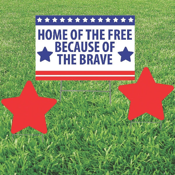Home of the Free Because of the Brave Yard Signs