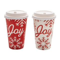 Scandinavian Christmas Snowflake Insulated Paper Coffee Cups with Lids
