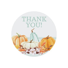 Personalized Modern Pumpkin Favor Stickers