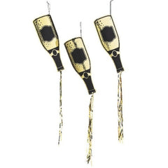 New Years Eve Champagne Bottle Hanging Decorations with Tassels