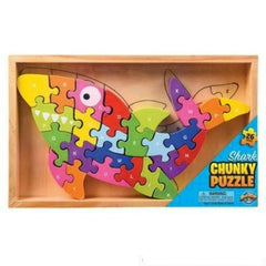 10.25" X 6.5" Wooden Shark Letter Puzzle