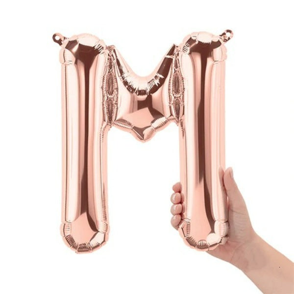 16  Letter M - Rose Gold (Air-Fill Only)
