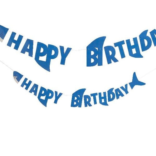 Shark Birthday Party Garland Banner