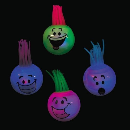 LED Light-Up Funny Face Bouncy Ball - Assorted