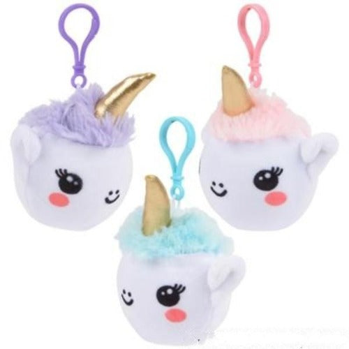 3 Squish Unicorn Plush Clips