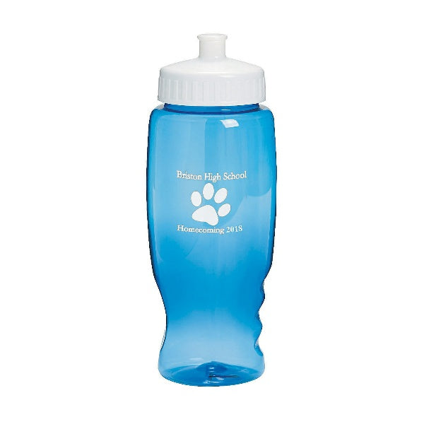 Transparent Paw Print Personalized Plastic Water Bottles