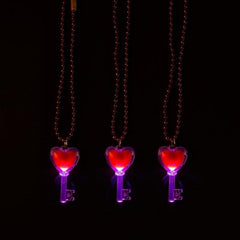 LED Light-Up Valentine Key Necklaces