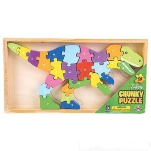 12" X 6.5" Wooden T-Rex Letter Puzzle