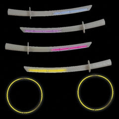 Glow In The Dark Sword & Ring Toss Game Set