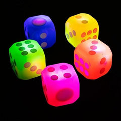 LED Flashing Light-Up Dice - Set of 12 Dice - Assorted Colors