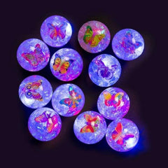 LED Light-Up Glitter Butterfly Bouncy Balls