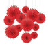 Red Tissue Hanging Fans