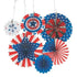 Patriotic Paper Hanging Fans With USA Flag Printed Designs | PartyGlowz
