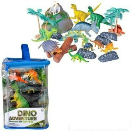 23 Pc Dinosaur Set In Carry Bag