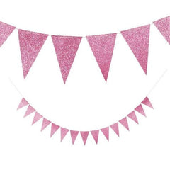 Pink Glitter Pennant Banner