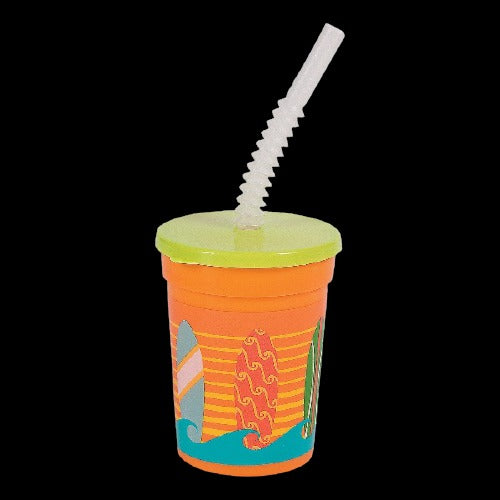 10 Oz Surfs Up Cups with Straws