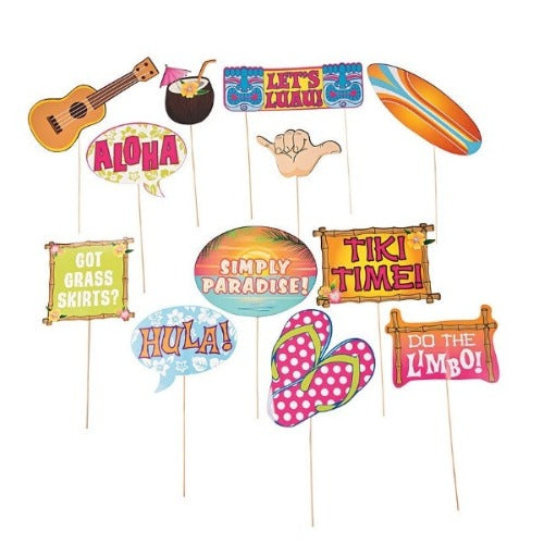 Luau Sayings Photo Stick Props