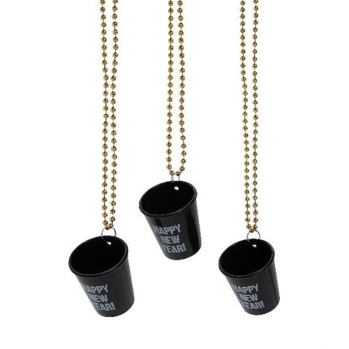 Happy New Year Shot Glass Bead Necklaces