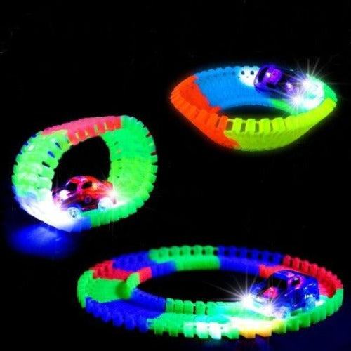 Glow In The Dark Rail Tracks Stunt Car Set