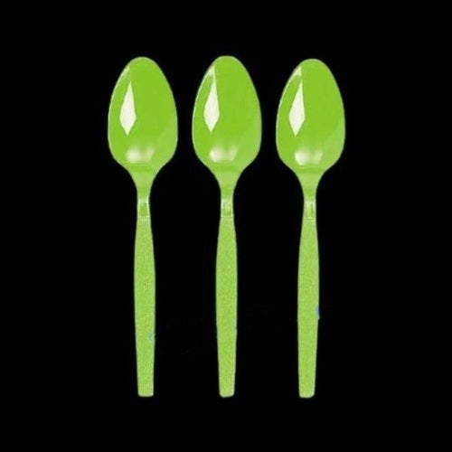 Lime Green Color Plastic Spoons