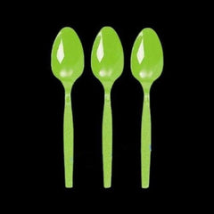 Lime Green Color Plastic Spoons