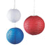 Patriotic Red, Blue & White Hanging Paper Lanterns | PartyGlowz