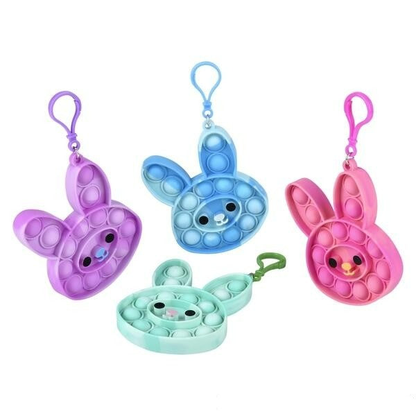 4.25 Easter Bunny Swirl Bubble Popper Clip Ons