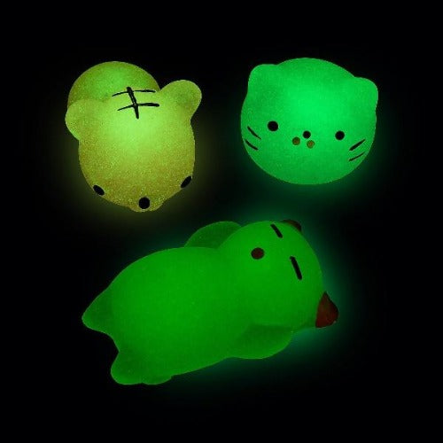 Glow In The Dark Mochi Squishies - 12 Squishy Toys | PartyGlowz