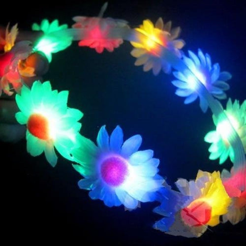 LED Light Up Daisy Flower Headband - Multi Color