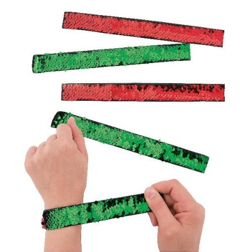 Reversible Sequin Christmas Slap Bracelet