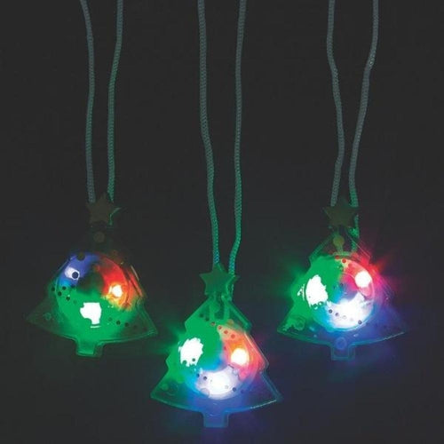 LED Christmas Tree Light-Up Necklaces