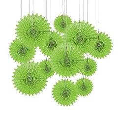 Lime Green Tissue Hanging Fans