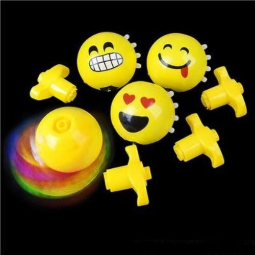 3 Light-Up Emoticon Spinning Top