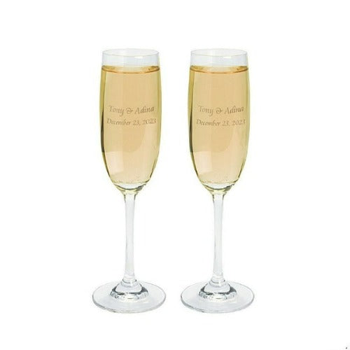 Personalized Wedding Glass Champagne Flutes