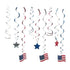 Patriotic Hanging Swirl Decorations With Stars & Flags | PartyGlowz
