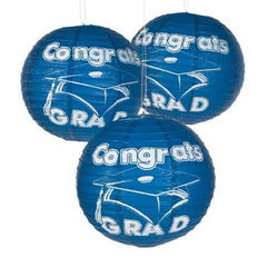Blue Congrats Grad Paper Lanterns