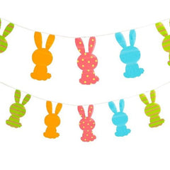 Large Easter Bunny Pennant Banner