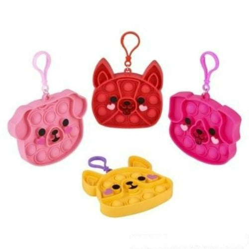 3.75 Valentines Dog Bubble Popper Clip Ons