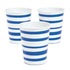 Royal Blue Striped Paper Cups