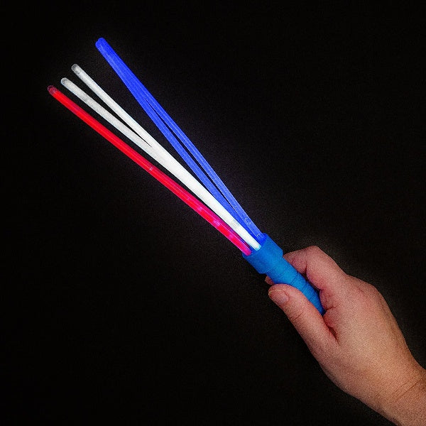 Patriotic Tri-Color Glow Stick Spray Wands