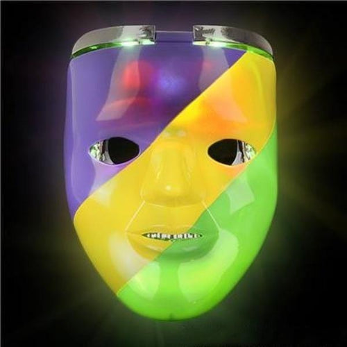 LED Light Up Mardi Gras Double Mask