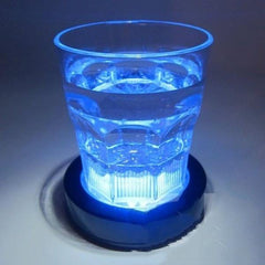 LED Light Up Drink Coasters - Press Button Activated - Blue