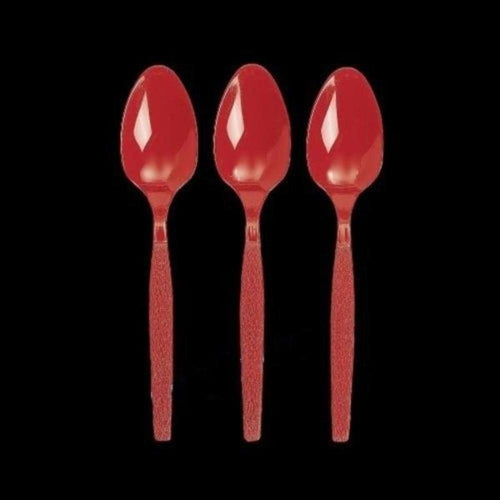 Red Color Plastic Spoons